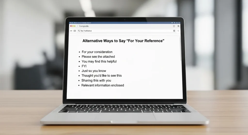 Other Ways to Say For Your Reference