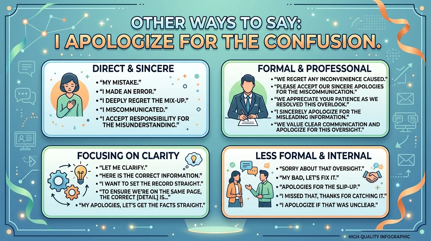 35+ Professional Other Ways to Say I Apologize for the Confusion