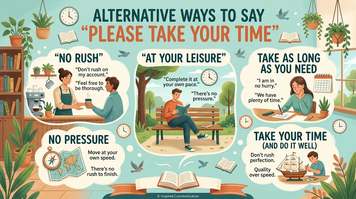 35+ Best Other Ways to Say Please Take Your Time