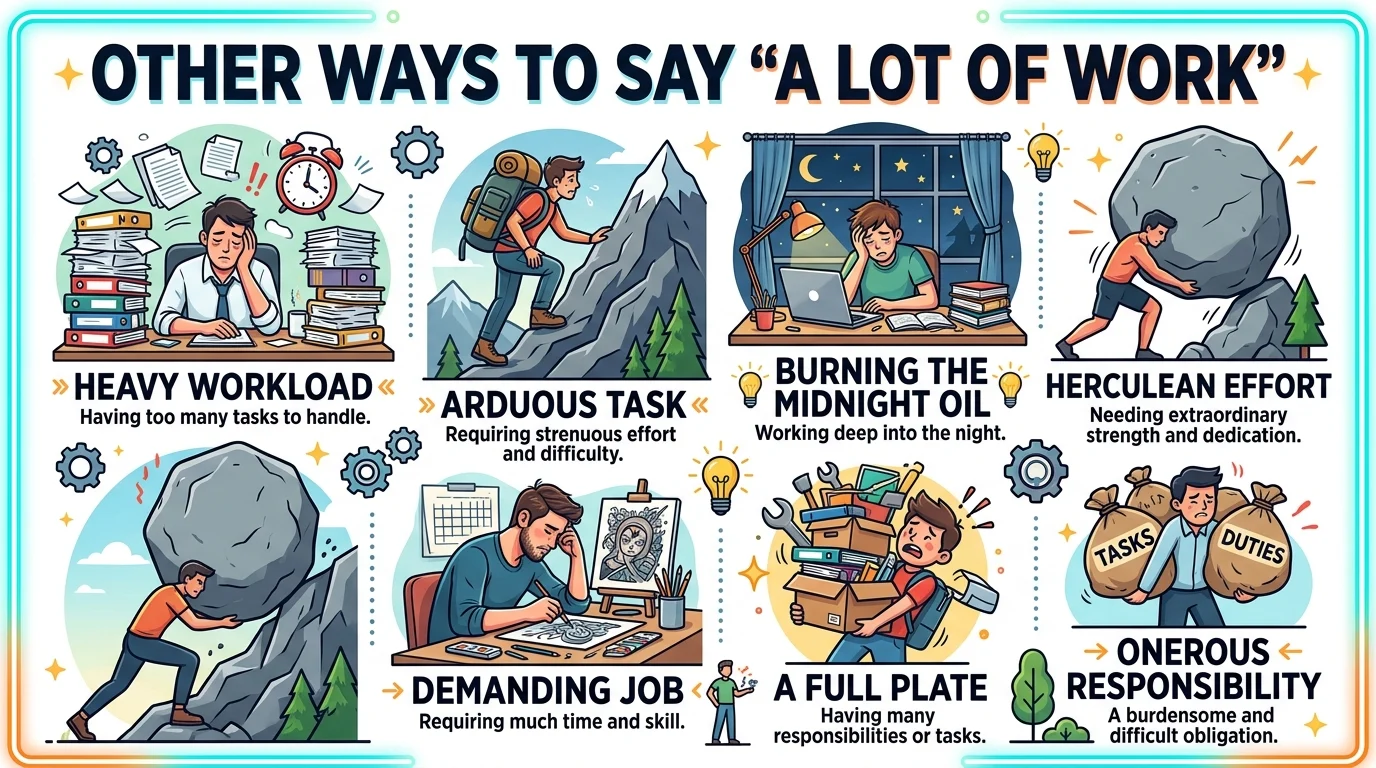 other ways to say a lot of work