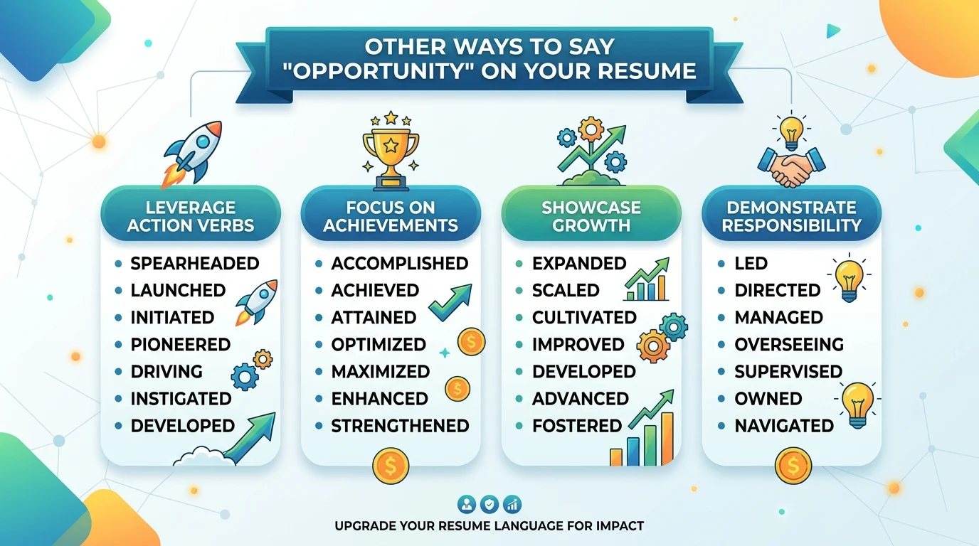 35+ Other Ways to Say Opportunity on Your Resume Professional Resume Alternatives