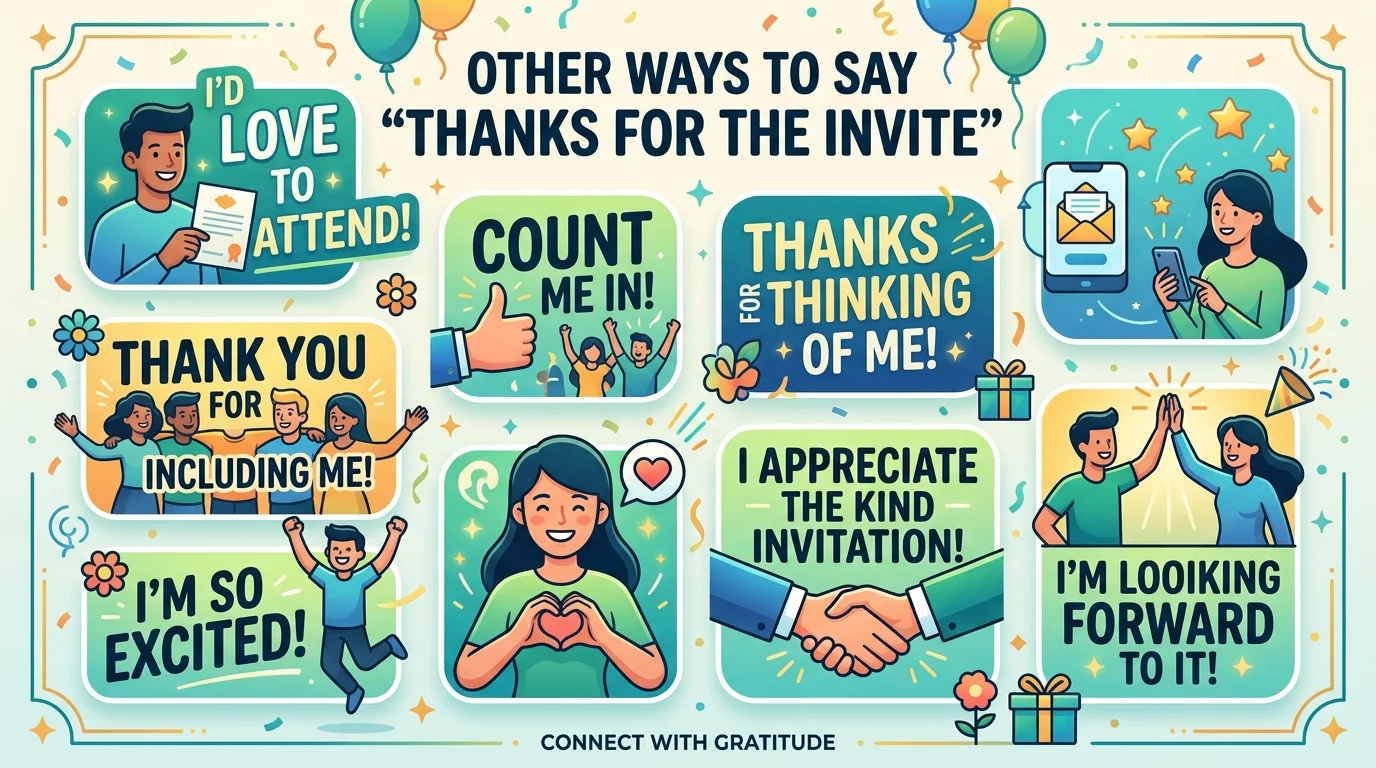 35+ Best Other Ways to Say Thanks for the Invite